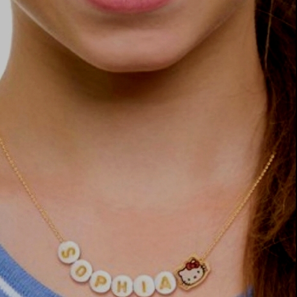 Hello Kitty Personalize Name Words Letter Beads Necklace NIB - Picture 1 of 11